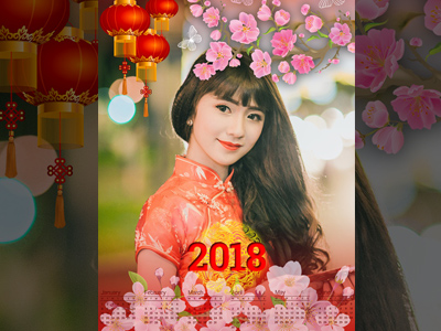 Tạo lịch chúc mừng năm mới 2018