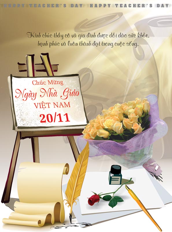 Bộ thiệp chúc mừng ngày nhà giáo Việt Nam 20 - 11 đẹp - Hình 15