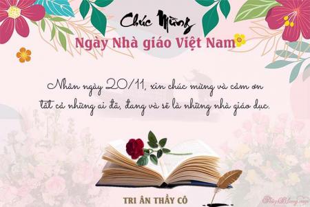 Viết lời chúc lên thiệp hoa ngày Hiến chương Nhà giáo Việt Nam 20/11
