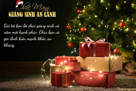 Tạo thiệp Giáng sinh 2023 với cây thông Noel  và lời chúc ý nghĩa