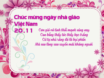 Tạo thiệp hoa chúc mừng ngày Nhà giáo Việt Nam