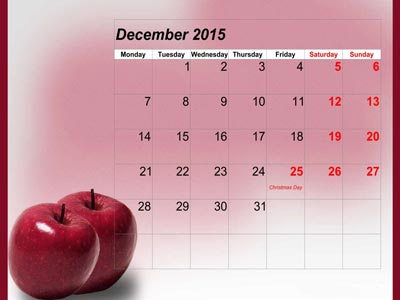 Chào mừng tháng 12 với bộ hình nền lịch tháng 12/2015