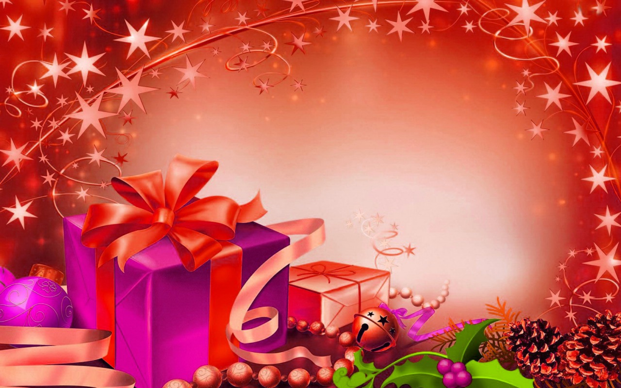 Thẻ quà tặng Giáng sinh màu đỏ và cam HD tải xuống hình nền