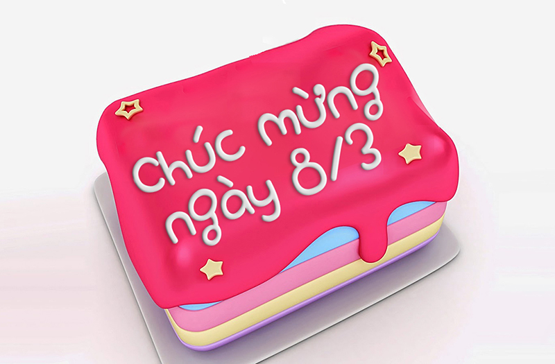 Chia sẻ các bạn bộ bánh sinh nhật 8/3 cực đẹp năm nay- Hình 7