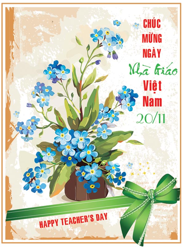 Bức thiệp chào mừng ngày nhà giáo Việt Nam đẹp và ý nghĩa - Hình 6