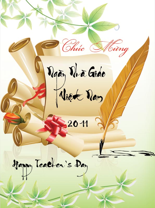 Bức thiệp chào mừng ngày nhà giáo Việt Nam đẹp và ý nghĩa - Hình 12