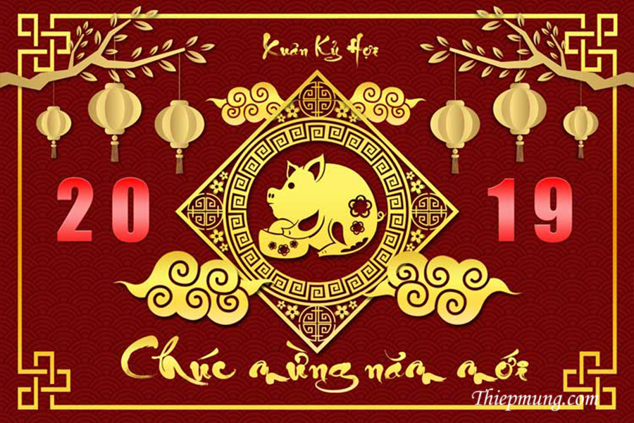 Bộ thiệp Tết Kỷ Hợi 2019 đẹp và ấn tượng nhất- Hình 7