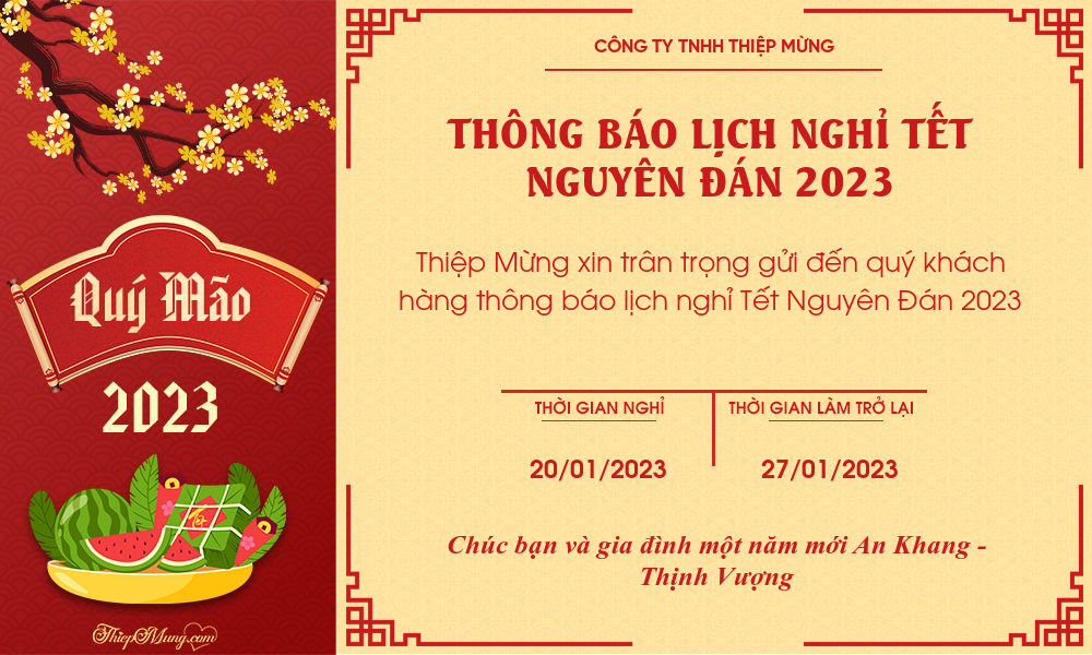 Nghỉ Tết 2023 sẽ đến sớm hơn bạn nghĩ. Dành chút thời gian để xem lịch nghỉ Tết và lên kế hoạch cho kì nghỉ cuối năm hoàn hảo của bản thân và gia đình, cùng trải nghiệm không khí đặc biệt của mùa Tết Nguyên Đán.