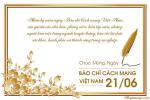 Tạo thiệp chúc mừng ngày báo chí Việt Nam mẫu hoa vàng sang trọng