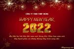 Thiệp chúc mừng năm mới - Happy New Year 2022 nền đỏ và pháo hoa