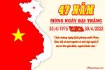 Thiệp kỷ niệm 47 năm ngày giải phóng Miền Nam 30/4/1975 -30/4/2022