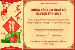 Mẫu thông báo lịch nghỉ Tết 2025 mới nhất với nhiều phông nền