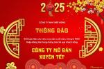 Tạo banner thông báo làm việc xuyên Tết 2025