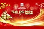 Mẫu backdrop Year End Party trực tuyến miễn phí cho công ty