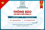 Mẫu thông báo lịch nghỉ lễ Quốc Khánh 2/9 cho các tổ chức và trường học