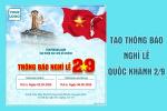 Thông báo lịch nghỉ lễ 2/9 cho công ty với logo