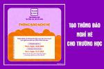 Mẫu thông báo nghỉ hè màu tím dành cho trường học