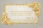 Thiệp hoa vàng chúc mừng năm mới 2026