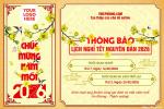 Tạo thông báo nghỉ Tết 2026 mẫu hoa mai