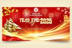 Mẫu backdrop Year End Party trực tuyến miễn phí cho công ty