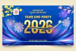 Tạo Backdrop Year End Party cho công ty trực tuyến
