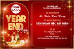 Mẫu thiệp mời Year End Party nổi bật tông đỏ mang đến cảm giác ấm áp