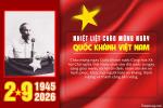 Miễn phí thiệp chúc mừng Quốc khánh 2/9 với quốc kỳ Việt Nam