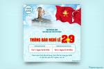 Thông báo lịch nghỉ lễ 2/9 cho công ty với logo