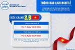 Mẫu banner thông báo lịch nghỉ lễ Quốc Khánh 2/9 đẹp, hiện đại
