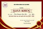 Mẫu giấy khen dành cho học sinh đạt thành tích xuất sắc