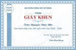 Mẫu giấy khen học sinh đạt thành tích xuất sắc đẹp, chuyên nghiệp