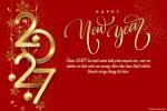 Tạo thiệp chúc mừng Năm Mới 2027 nền đỏ nổi bật