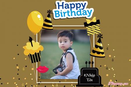 Khung ảnh sinh nhật dễ thương cho bé trai