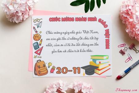 Tạo thiệp 20/11 - Nhà giáo Việt Nam đẹp ý nghĩa
