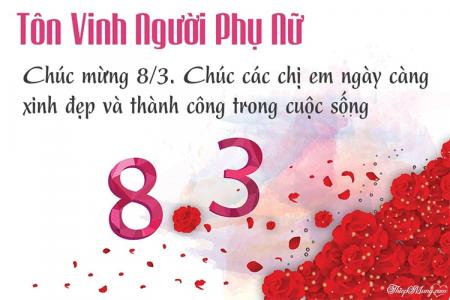 Tạo thiệp hoa hồng chúc mừng 8/3 online