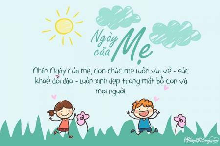 Viết lời chúc lên thiệp Ngày của Mẹ mẫu tranh vẽ