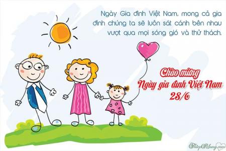 Làm thiệp vẽ tay ngày gia đình Việt Nam ngộ nghĩnh