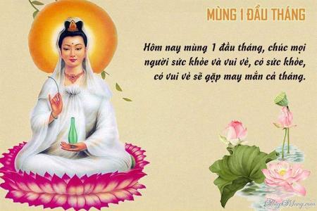 Thiệp Quan Âm - Thiệp chúc mùng 1 an lành, hạnh phúc, may mắn