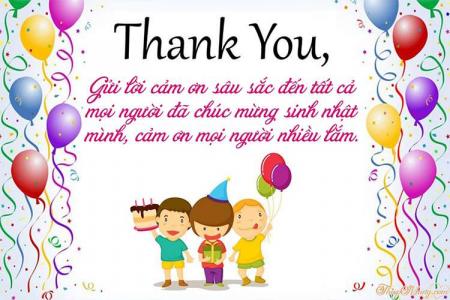 Tạo thiệp cảm ơn sinh nhật với bóng bay