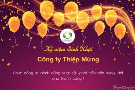 Thiết kế thiệp kỷ niệm sinh nhật công ty miễn phí với bóng bay