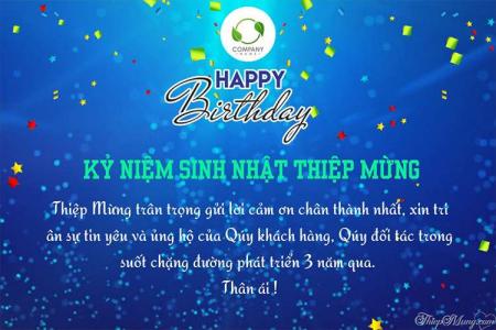 Thiệp chúc mừng sinh nhật công ty với CBNV, đối tác