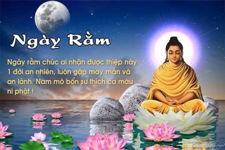 Thiệp Quan Âm chúc ngày Rằm cầu an yên và hạnh phúc