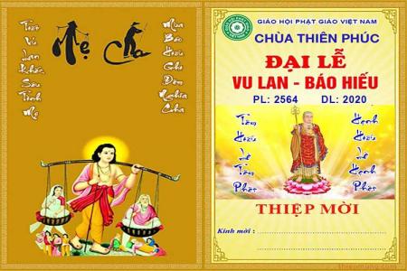 Thiệp mời, thư mời dự Đại Lễ Vu Lan - Báo Hiếu