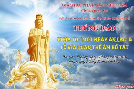 Thiệp thỉnh, mời - Tạo thiệp thông báo Khóa tu an lạc