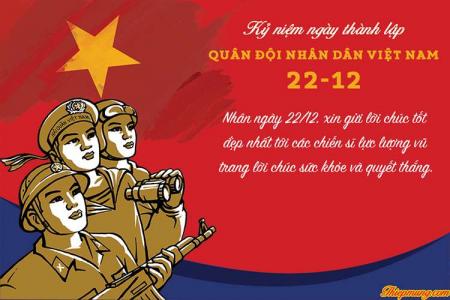 Chia sẻ thiệp chúc mừng ngày Quân đội nhân dân Việt Nam 22/12