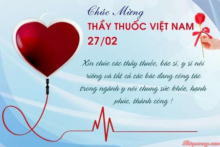 Thiệp chúc mừng 27/2 Thầy thuốc Việt Nam ý nghĩa