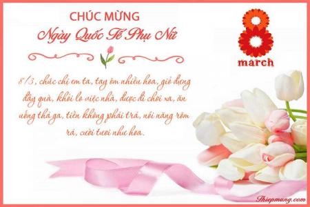 Thiệp chúc mừng 8/3: Quốc tế phụ nữ với hoa tulip đẹp sang trọng