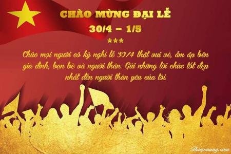 Thiệp chúc mừng đại lễ 30/4 - 1/5 trang trọng tốt nhất
