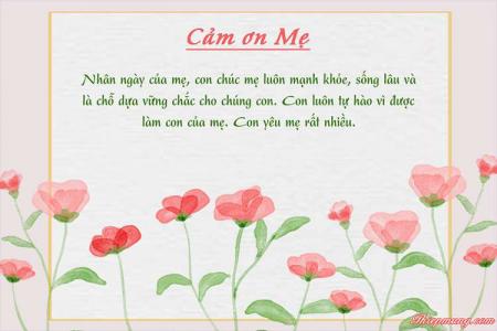 Tạo thiệp Cảm ơn Mẹ đẹp ý nghĩa