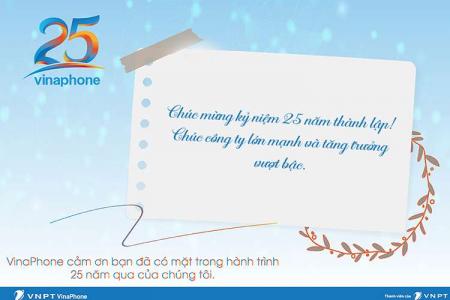 Tạo thiệp kỷ niệm 25 năm ngày thành lập VinaPhone